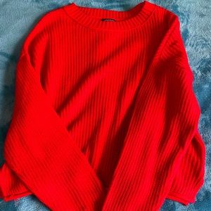 Red cropped sweater
